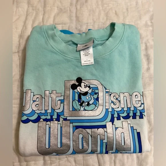 Walt disney world ombre retro sweatshirt L disney parks blues - Picture 2 of 8